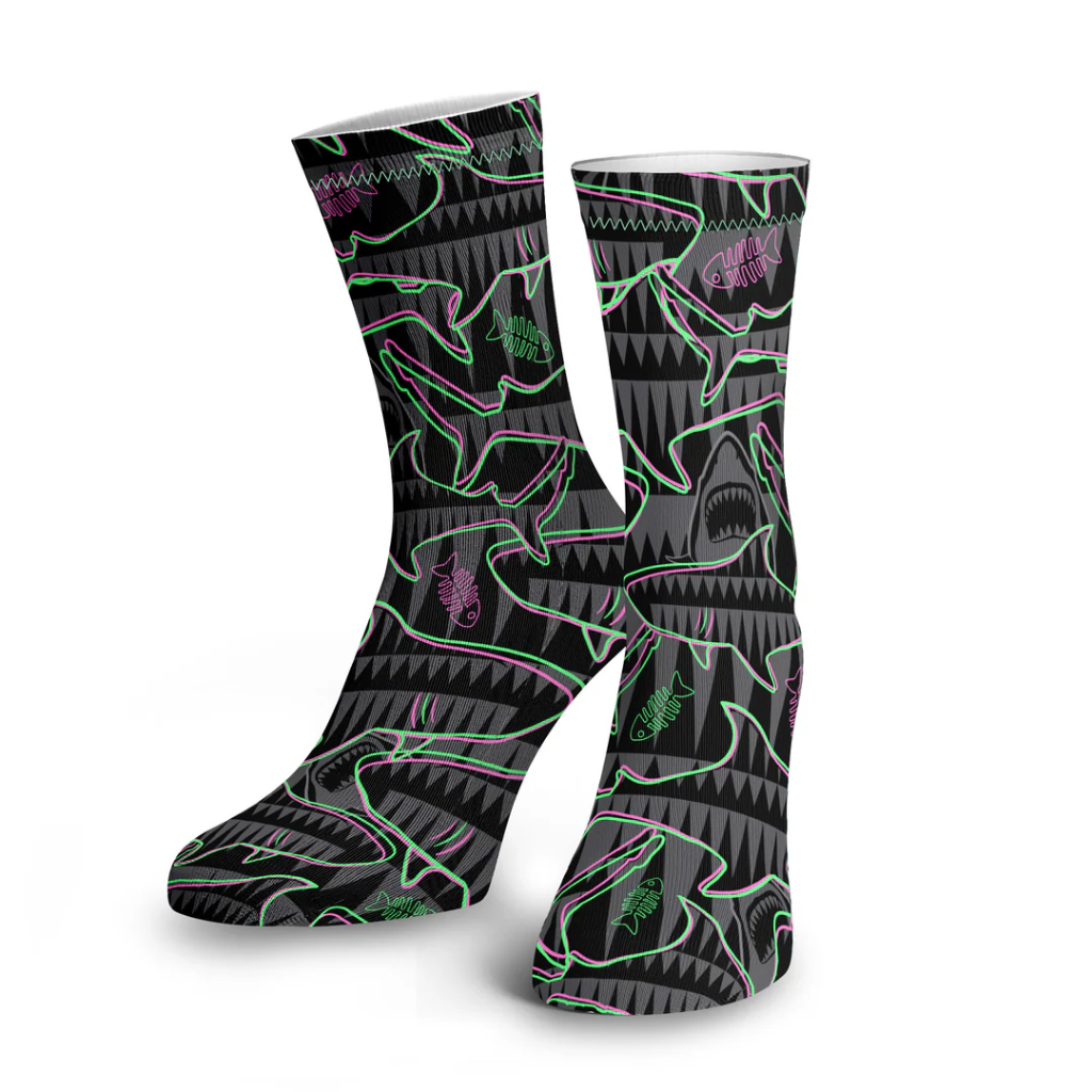 SPACEFISH Neon Jaws Dive Socks